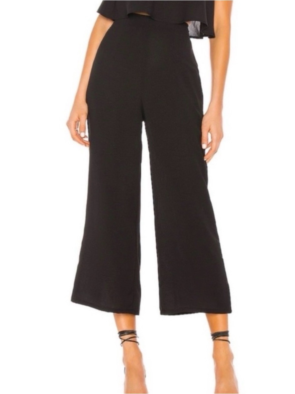 Superdown Brooke Wide Leg Pants Black Sz M Ankle